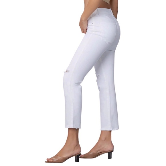 DL1961 Sz 26 Patti Straight High Rise Jean in White Distressed - Picture 2 of 12